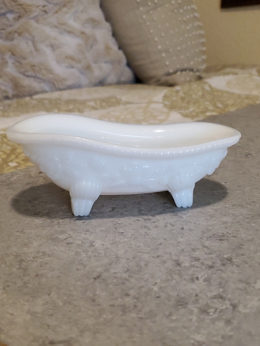 Avon Milk Glass Decorative  Mini Bathtub